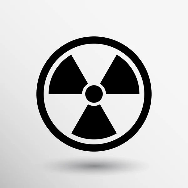 Teken stralingsvermogen vector pictogram Let op nucleaire atoom — Stockvector