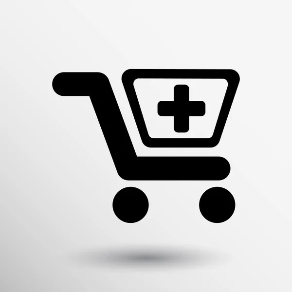 Illustration icône de panier isolé avec un panneau de pharmacie — Image vectorielle