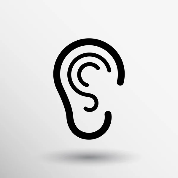 Orecchio icona ascoltare vettore sentire sordo segno umano — Vettoriale Stock