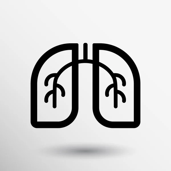 Beyaz arka plan üzerinde izole akciğerler simgesi. Vektör sanat — Stok Vektör