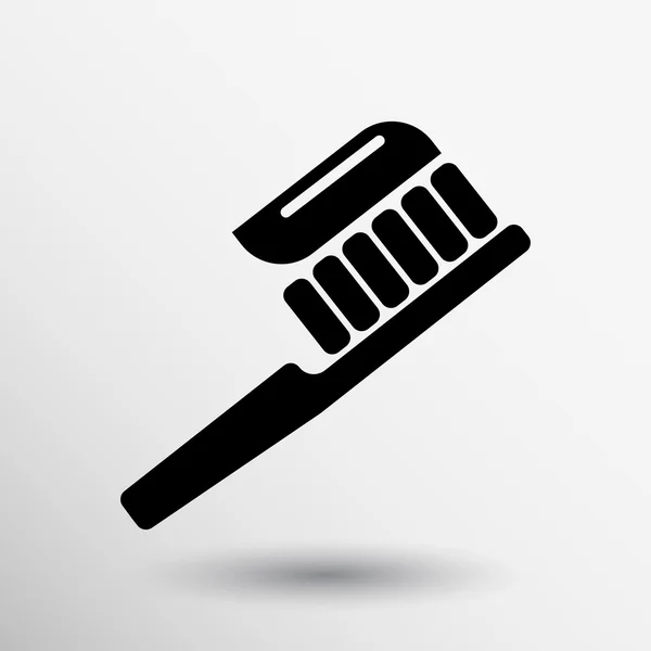 Cepillo de dientes con pegar cepillo icono vector aislado de pasta humana — Vector de stock