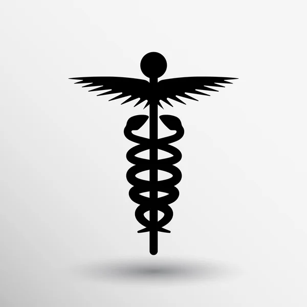 Geneeskunde pictogram logo symbool slang caduceus arts — Stockvector