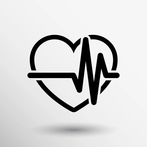 Battito cardiaco. Ecocardiografia. Esame cardiaco Forma battito cardiaco — Vettoriale Stock