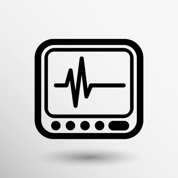 Pantalla Vectorial con Icono de Cardiograma — Vector de stock