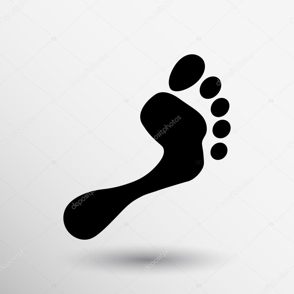 foot vector icon sole human barefoot messy imprint step 