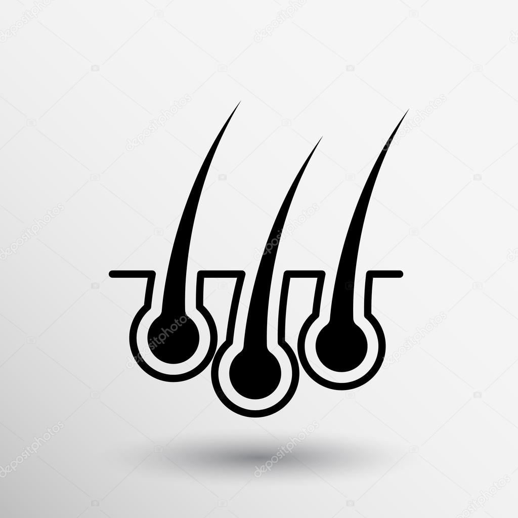 Hair icon isolated human removal grow medical bulb.