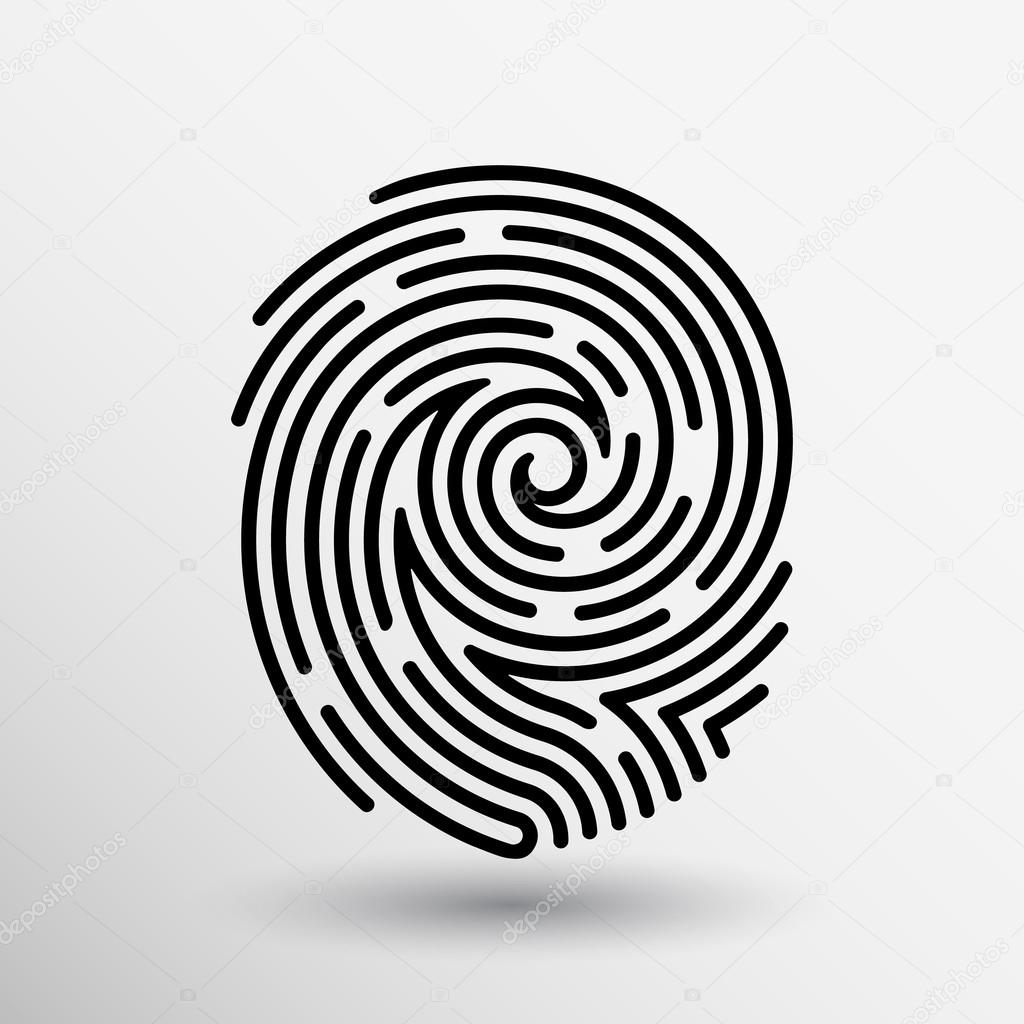 Fingerprint icon finger print vector id theft macro stamp 