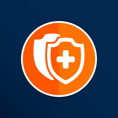 Vektör tıbbi kalkan kutsal kişilerin resmi kalkan düz sağlık tıbbi çapraz