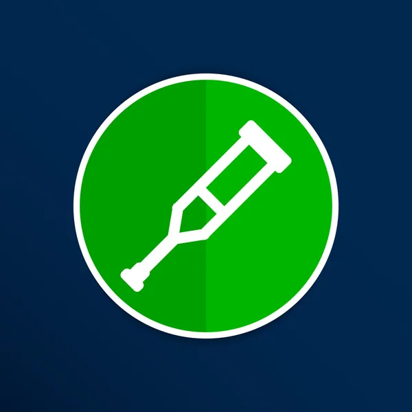 Icono de muletas o muletas con elemento de diseño plano . — Vector de stock