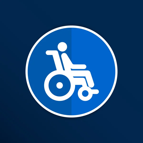 Hátrány a fogyatékos szék kerék elérhető egy érvénytelen ikon — Stock Vector