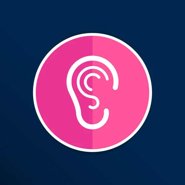 耳アイコン聞くベクトルを聞く人間の聴覚障害者標識 — ストックベクタ