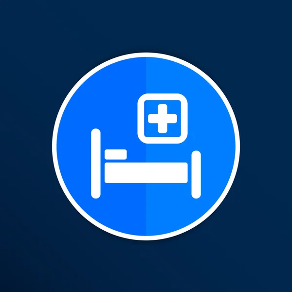 Hospital bed and cross, vector icon doctor health care — Stock Vector