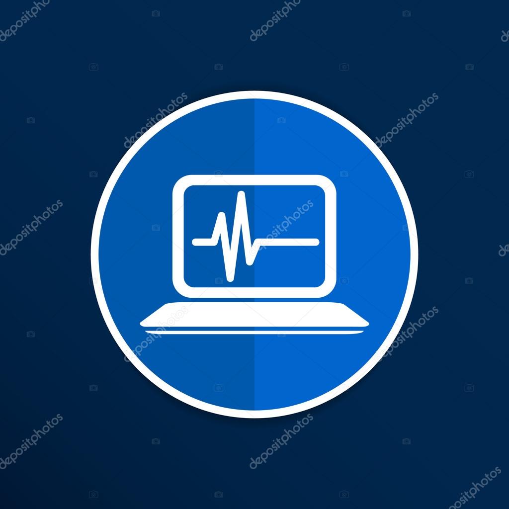 Computer diagnostics icon laptop test isolated technical.