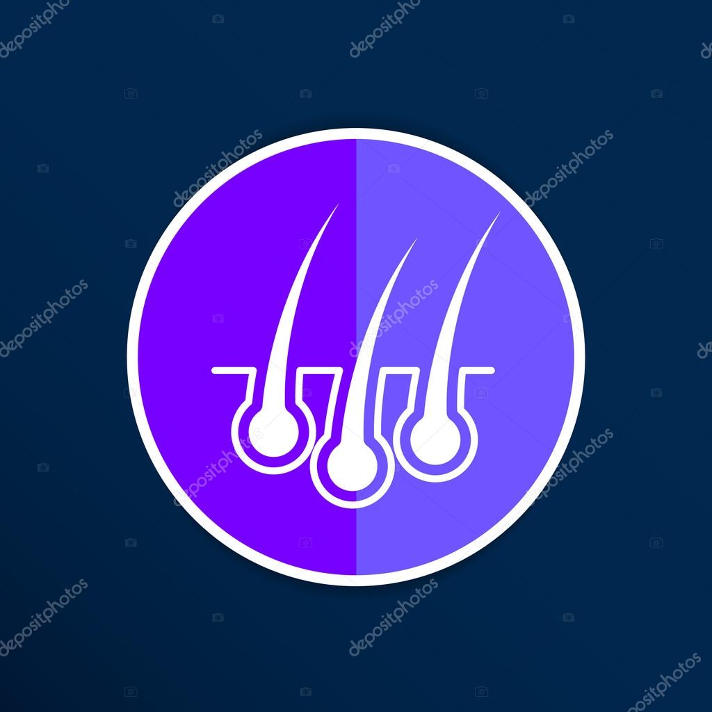 Hair icon isolated human removal grow medical bulb.