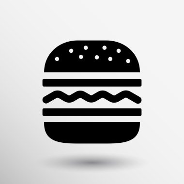 Hamburger web simgesi burger vektör topuz logosu