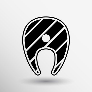 Somon steak balık tasarım vektör simge logosu