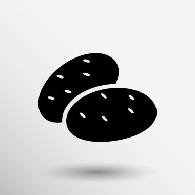 simge patates izole vejetaryen yemek olgun iki logo fişleri