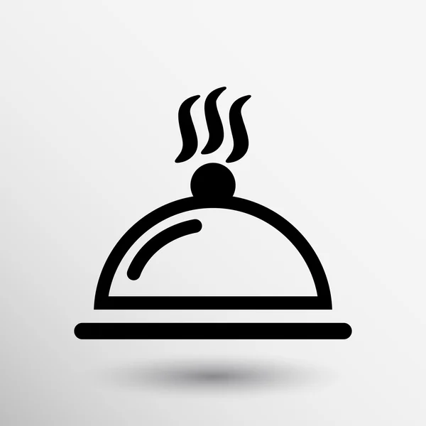 Πιατέλα τροφίμων εξυπηρετούν σημάδι εικονίδιο λογότυπο τροφίμων επιτραπέζια σκεύη — Διανυσματικό Αρχείο