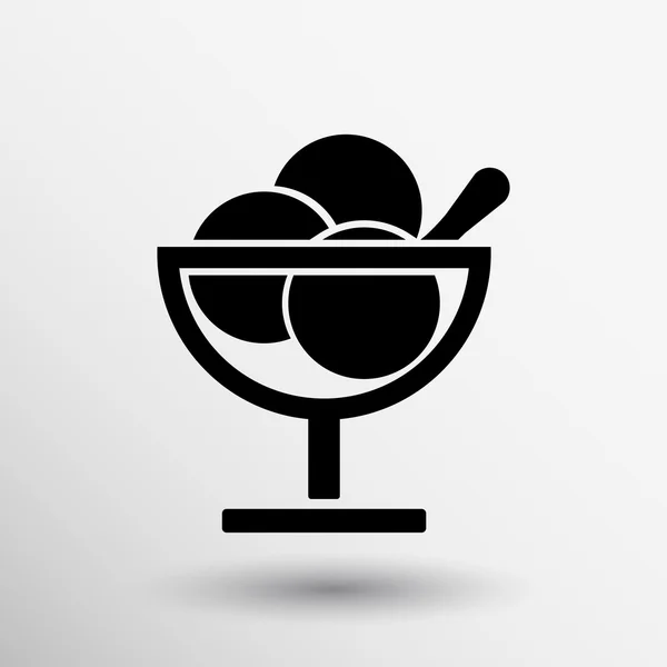 Logo avec trois boules de crème glacée alimentaire — Image vectorielle