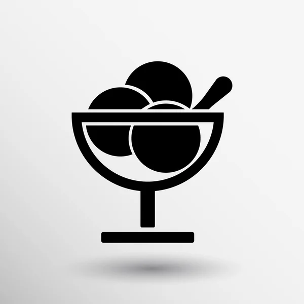 Logo con tres bolas de helado de alimentos — Vector de stock