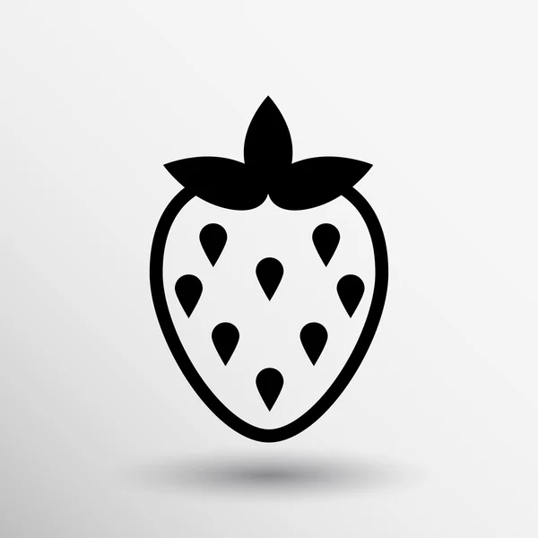 Illustration vectorielle monochrome des fraises logo alimentaire — Image vectorielle