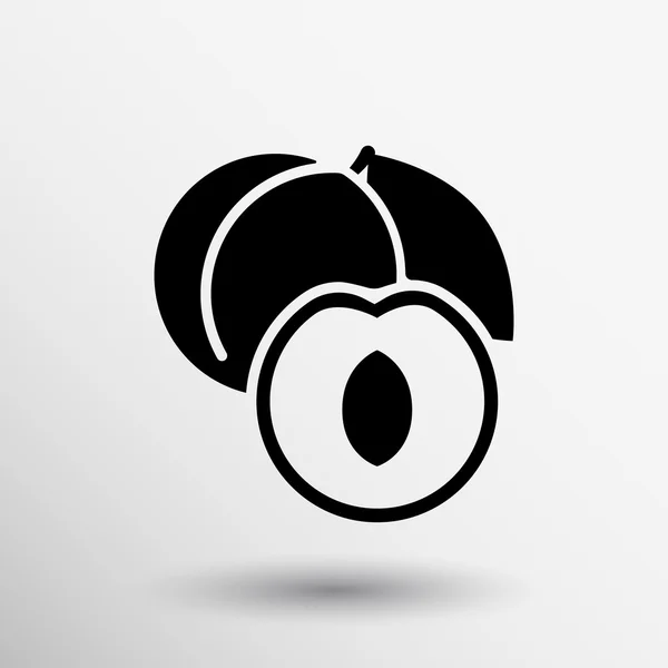 Gezonde voeding logo ontwerp. Fruit en SAP pictogram — Stockvector