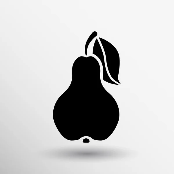 Αχλάδι λογότυπο φρούτα διατροφή δίαιτα τροφίμων υγεία φύλλων — Διανυσματικό Αρχείο