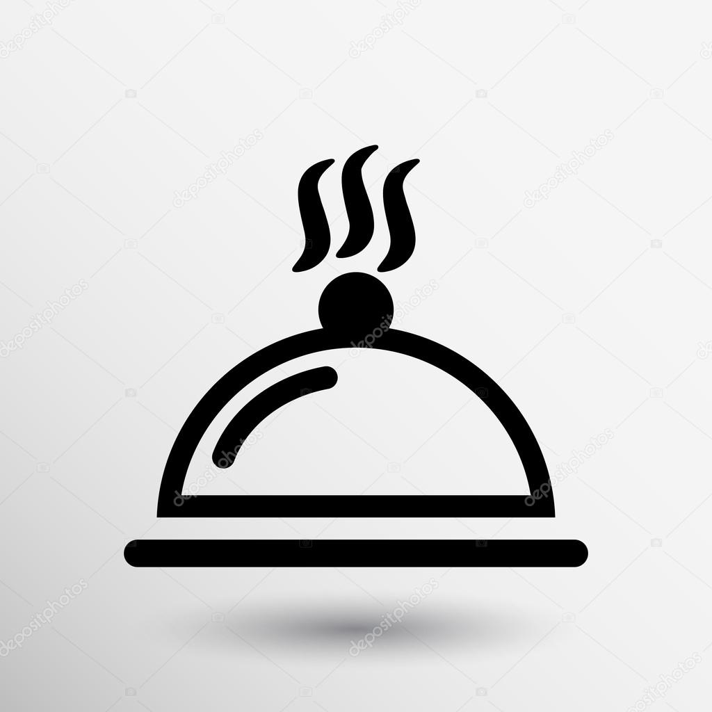 Food platter serving sign icon logo food tableware.