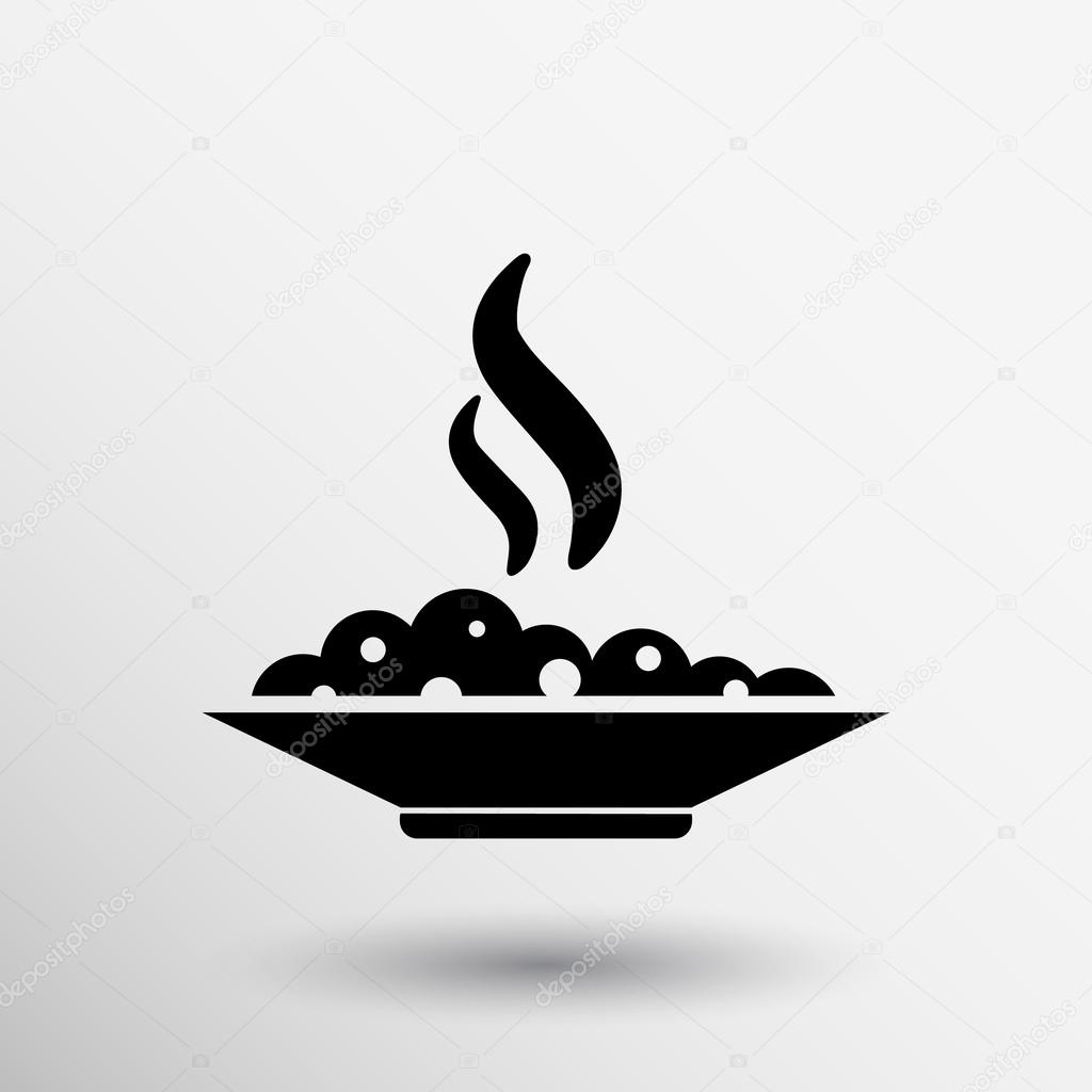 Hot meal cup steamy bowl food court logo.