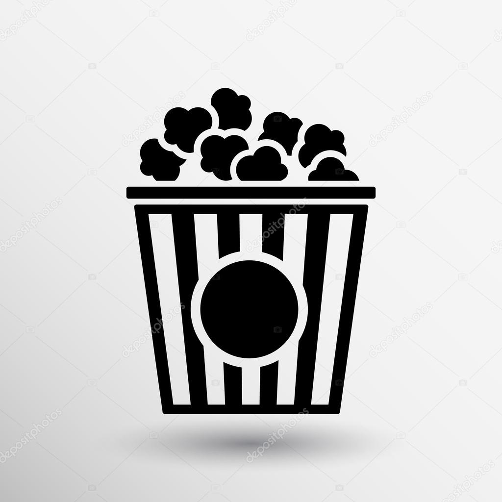 Popcorn design on blue background,clean vector logo.