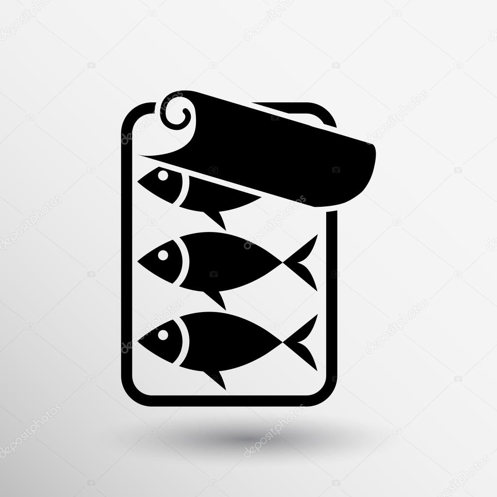 vector icon for tin fish can with ring pull