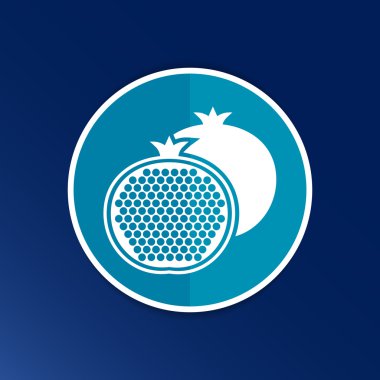 Nar meyve dilim siyah siluet logosu