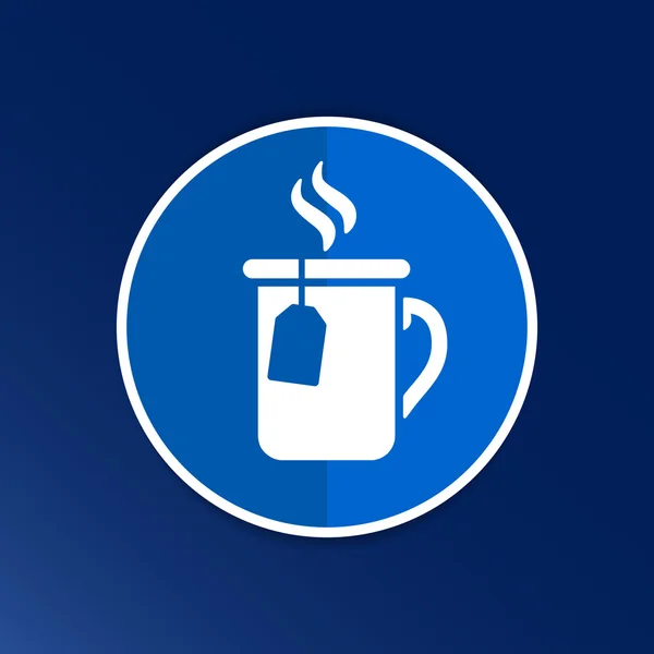 Logo caffè tè isolato decorazione tazza verde — Vettoriale Stock
