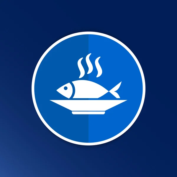 Fisk-menyn ikon logotyp seafood gaffel tonfisk vektor — Stock vektor