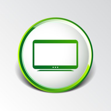 TV simge vektör düz ekran hd lcd 