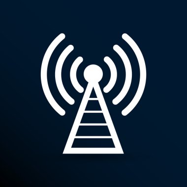 anten simgesi Kulesi radyo direk sinyal anten vektör ağ