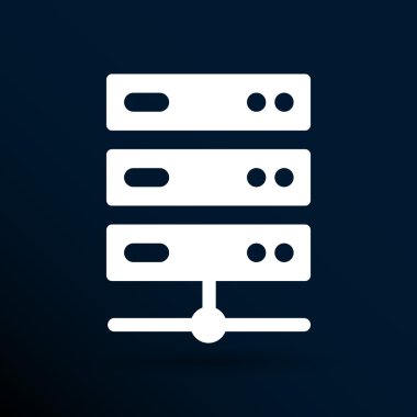 düz bilgisayar sunucu sistem simge vektör çizim