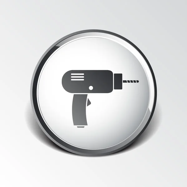 Taladro icono herramienta eléctrica vector mano símbolo manual — Vector de stock