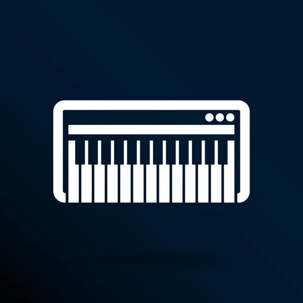 Sintetizador negro teclado piano música icono vector — Archivo Imágenes Vectoriales