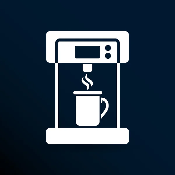 Cafetera icono monocromo café eléctrico cocina — Vector de stock