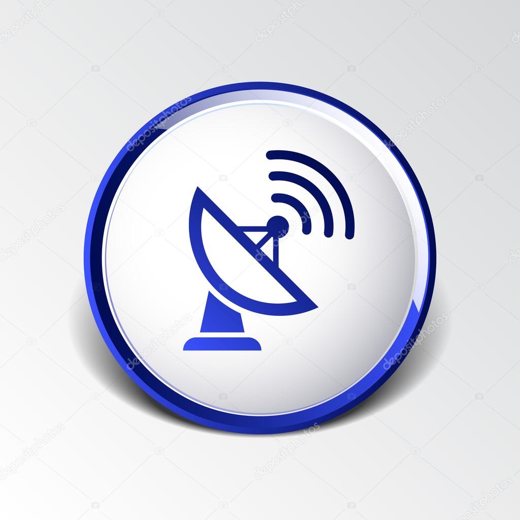 Radar Vector icon satellite dish tv technology.