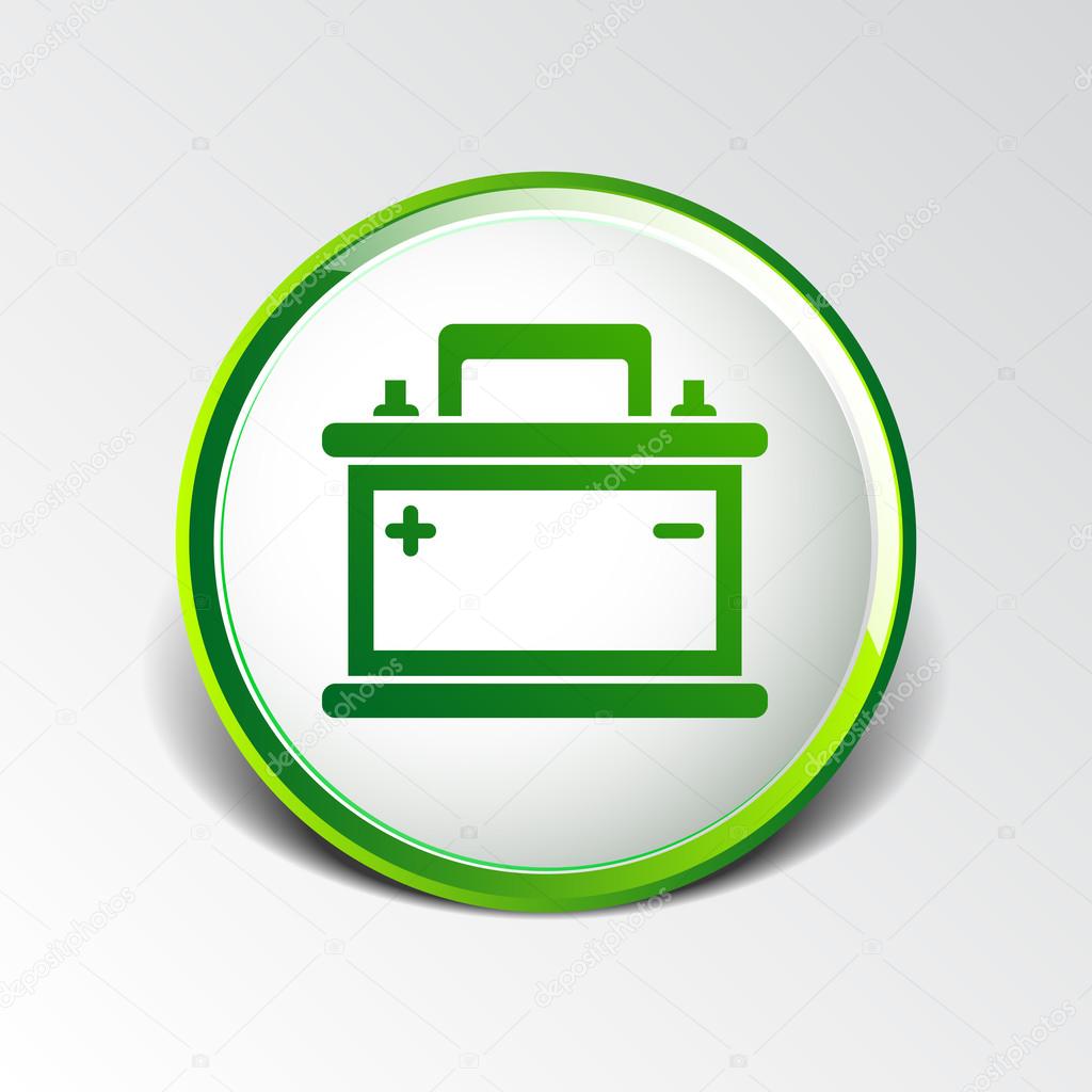 Car battery icon vector electric power sign.