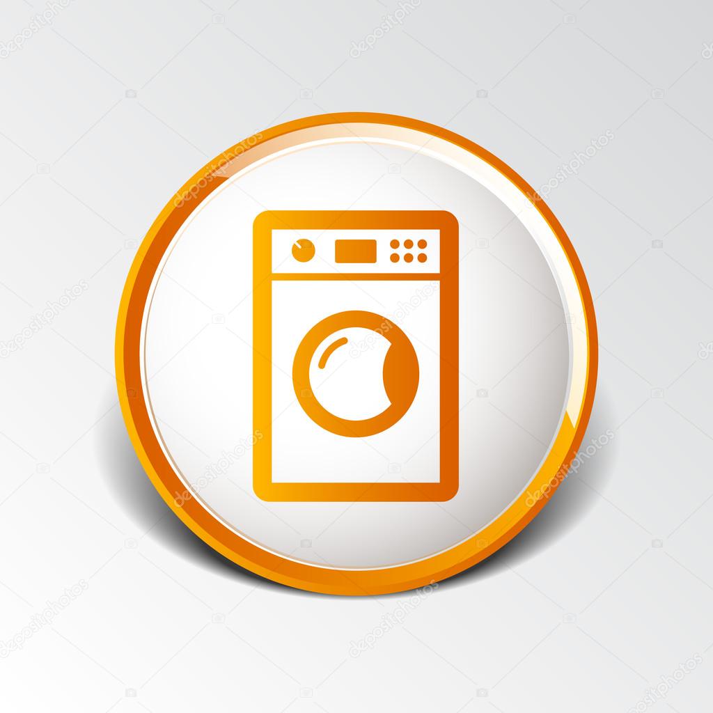 Washing machine icon laundromat vector clothing electric clear .