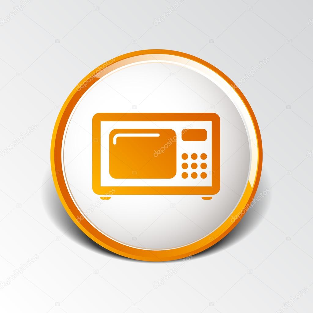 Microwave icon kitchen equipment electronics symbol llustration.