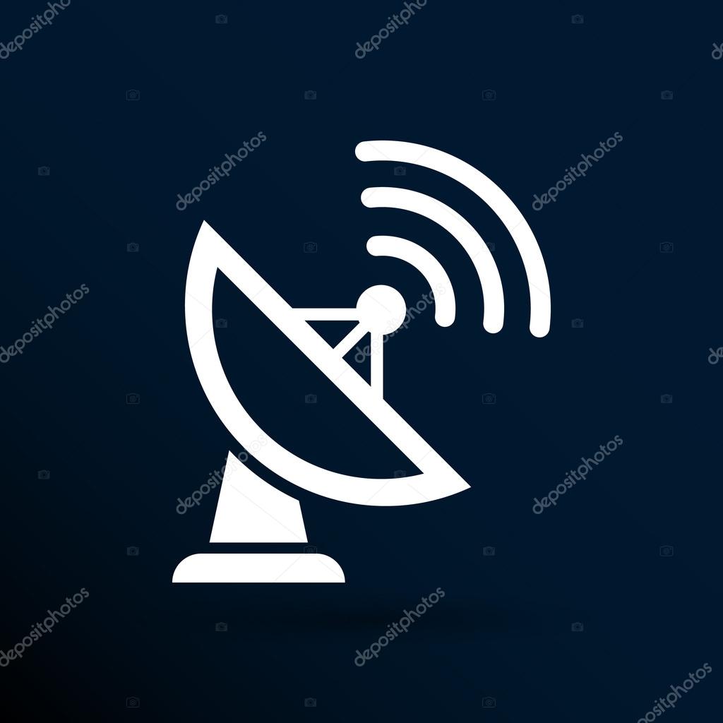 Radar Vector icon satellite dish tv technology.