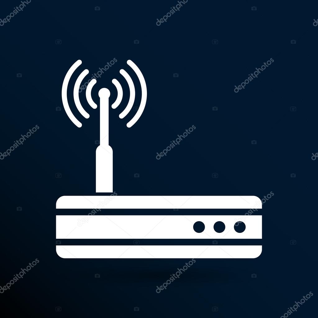 Vector wireless router icon wifi adsl ethernet modem hub .