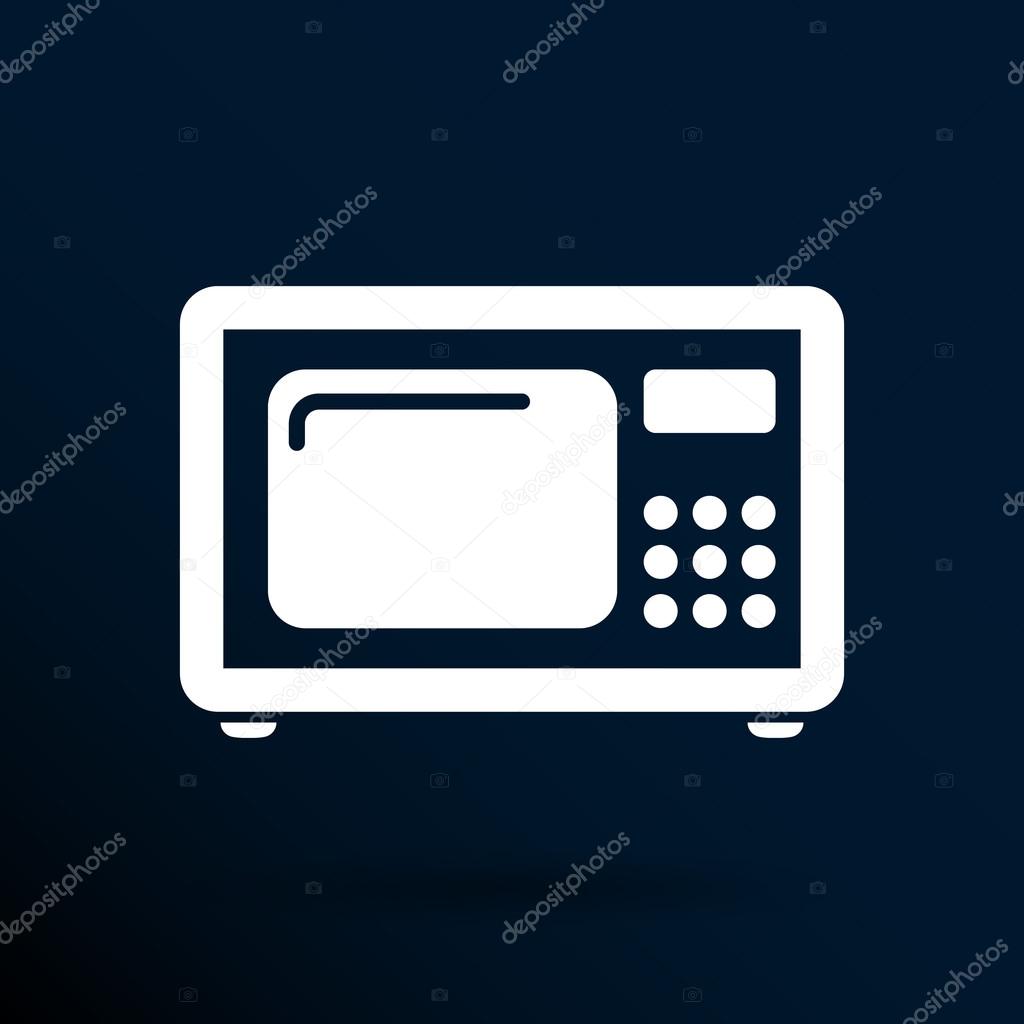 Microwave icon kitchen equipment electronics symbol llustration.