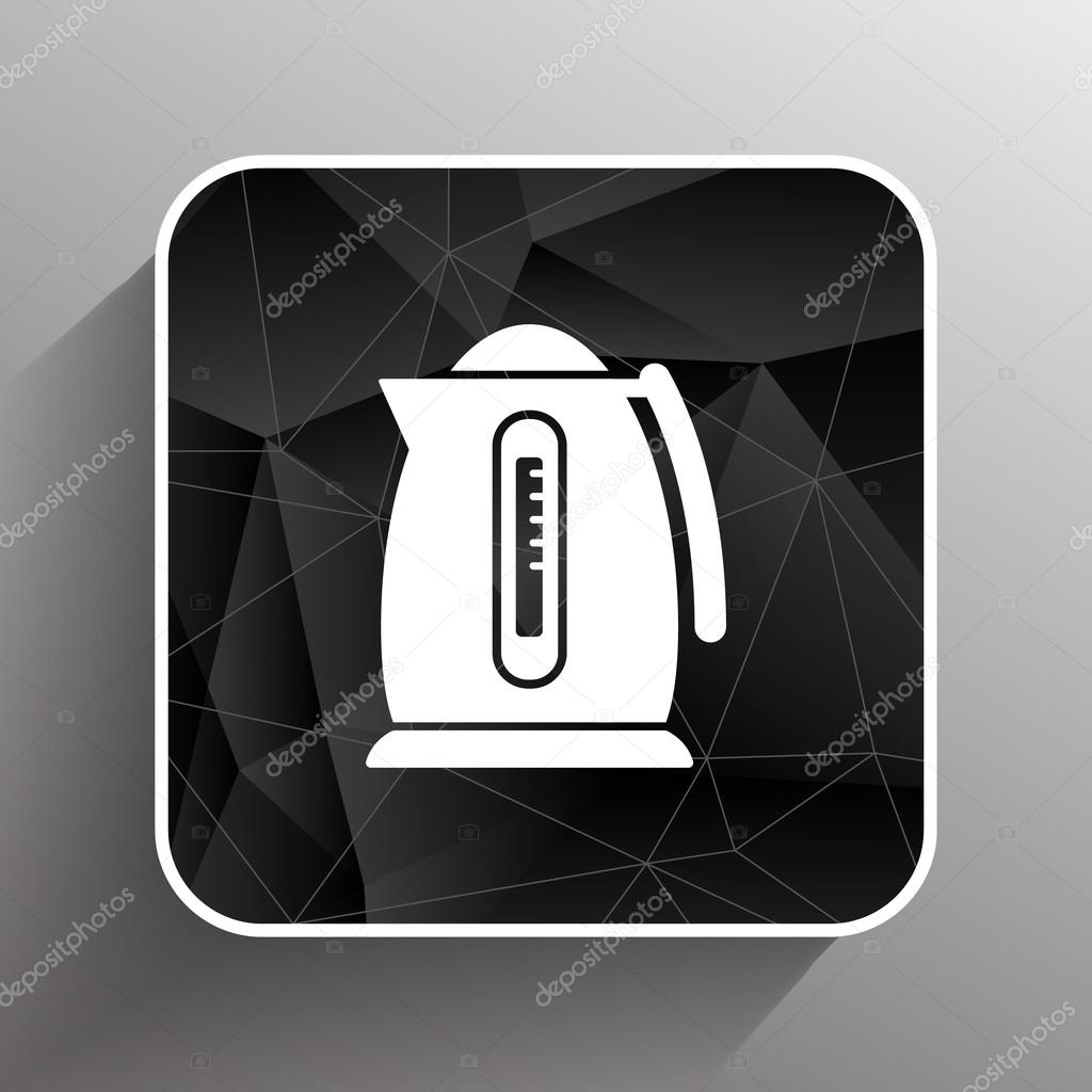 Electric kettle icon kitchen vector preparation illustration
