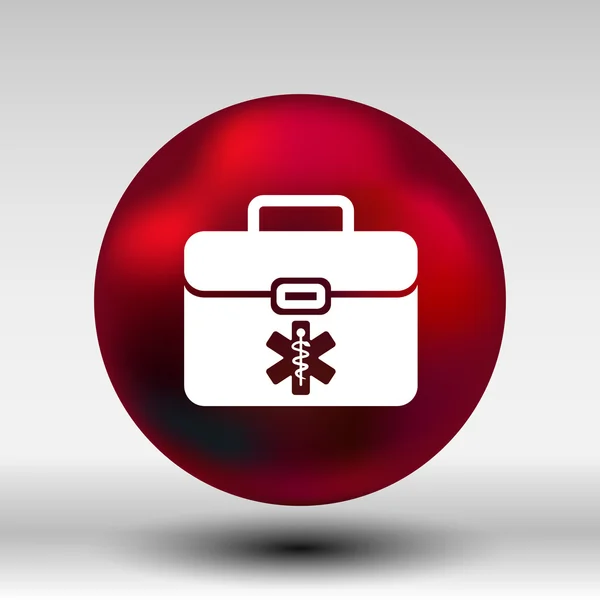 First aid vector icon kit medical box cross symbol — Stock Vector