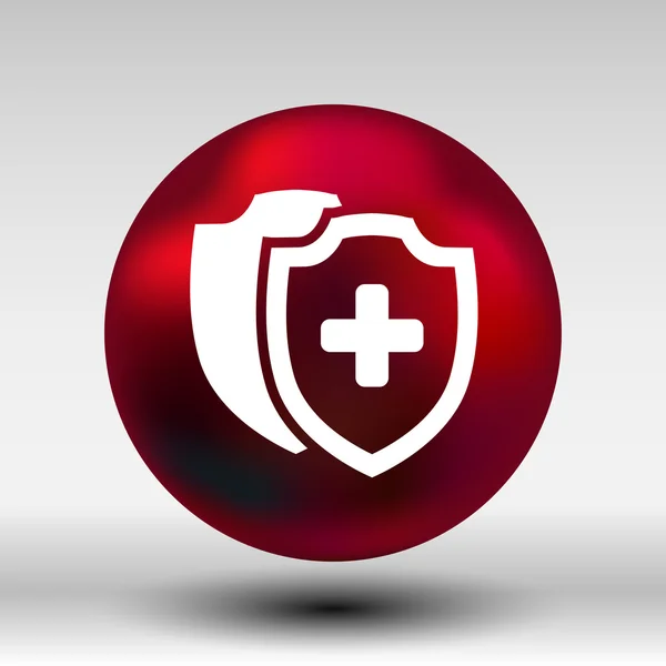 Διάνυσμα ιατρική εικονίδιο ασπίδας ασπίδα επίπεδη υγείας Σταυρός ιατρική — Διανυσματικό Αρχείο